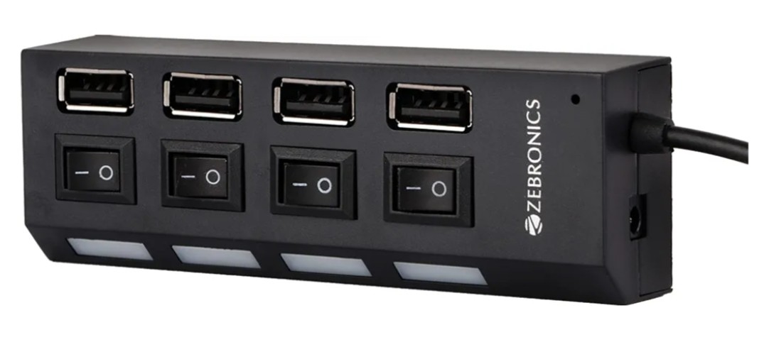 ZEBRONICS 150Hb 4 Port USB Hub with Dedicated On/Off Switch, LED Indicators: Product Review