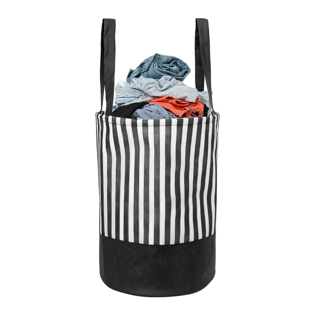 PrettyKrafts 45L Non Woven Stripe Printed Round Foldable Large Laundry Bag: Product Review