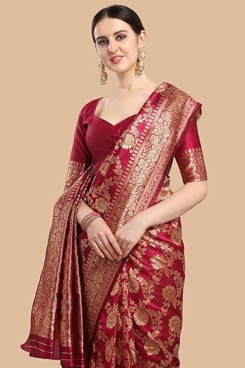 EthnicJunction Women’s Kanchipuram Silk Half and Half Woven Saree With Blouse Piece: Product Review