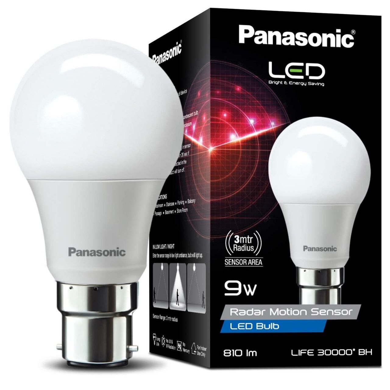 Panasonic 9 Watt Motion Sensor Led B22D Bulb: Product Review