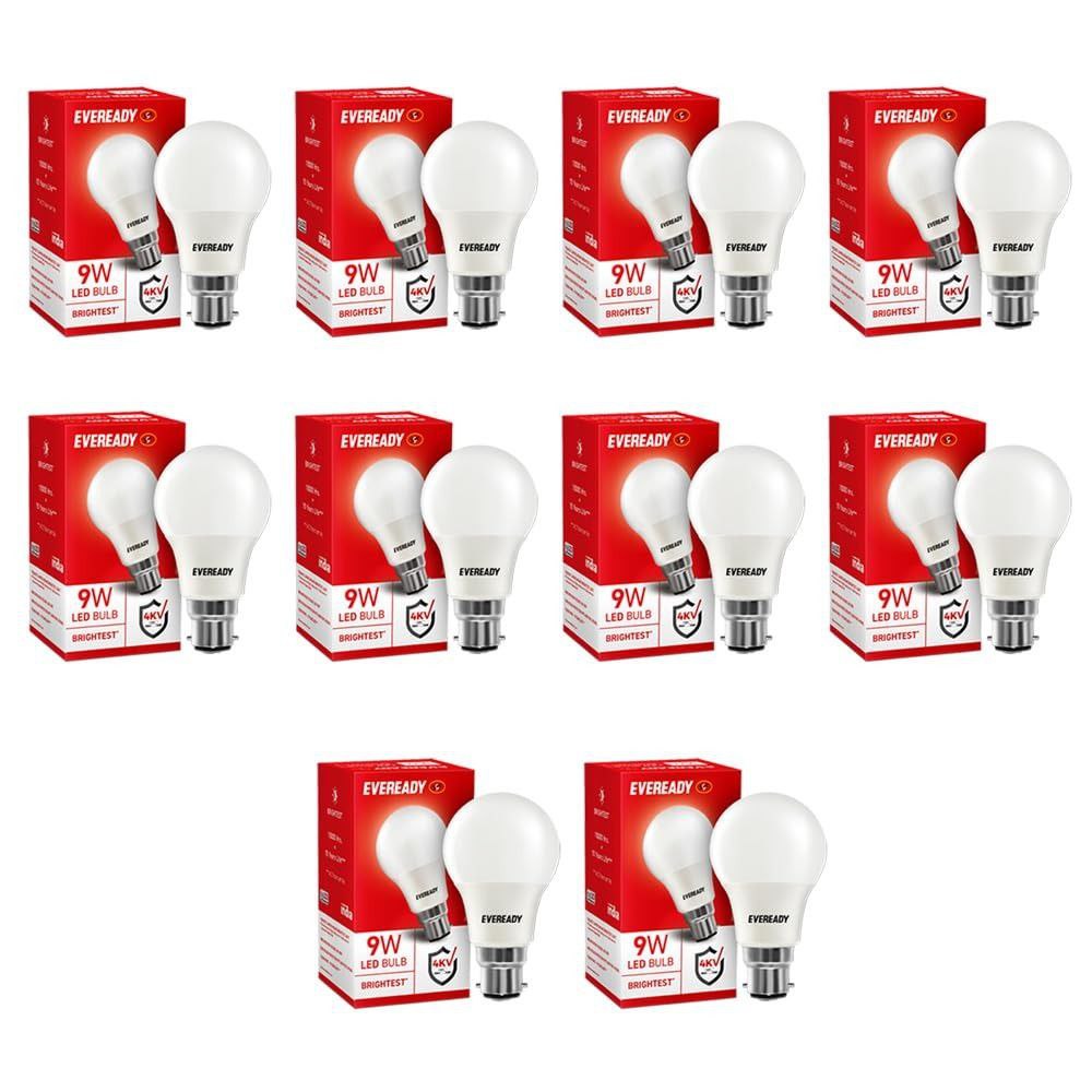 Eveready 9W LED Light Bulb | Cool Day Light (6500K) | Pack of 10: Product Review