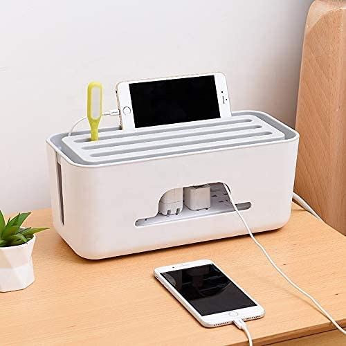 Xacton Cable Management Box – White | Wire Bin | Power Strip, Cords, Surge Protector : Product Review