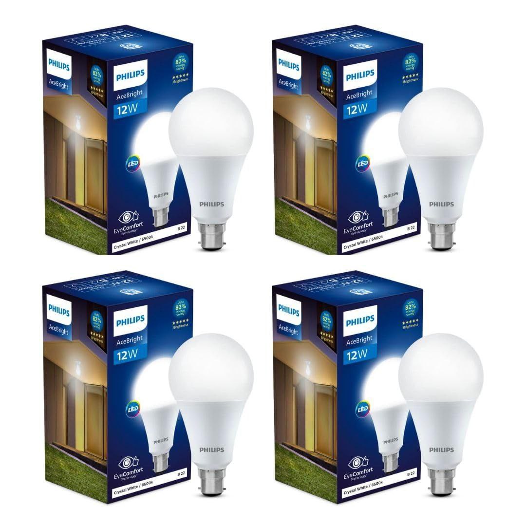 PHILIPS Stellar Bright 12-Watt LED Bulb B22 Base (Crystal White, Pack of 4): Product Review