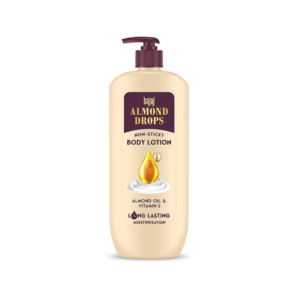 Bajaj Almond Drops Non-Sticky Body Lotion | Long Lasting Moisturization | Almond Oil & Vitamin E | Nourished and Smooth Skin | 600 ML: Product Review