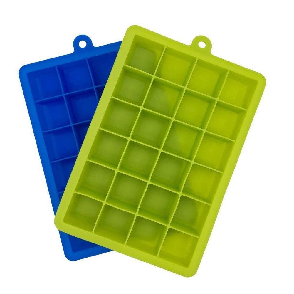 Clazkit Silicone Ice Cube Trays 2 Pack – 24 Cavity Per Ice Tray [Multicolor] : Product Review